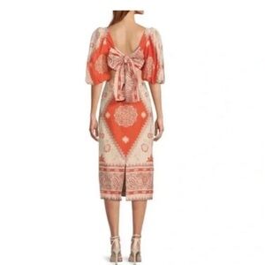 ANTONIO MELANI Backless Orange and Cream Dress